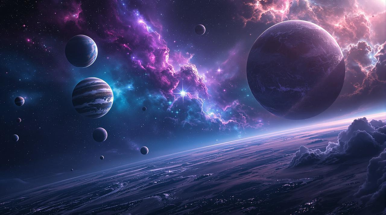 桥矿影视 - 浩瀚星空影院主题背景